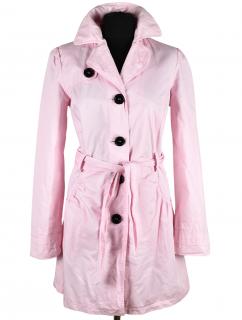 Bavlněný dámský růžový kabát s páskem C&A M