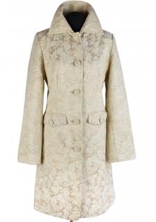 Bavlněný dámský vzorovaný béžový kabát Lindex 40