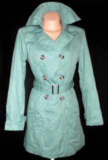 Bavlněný dámský zelený kabát s páskem YESSICA 42