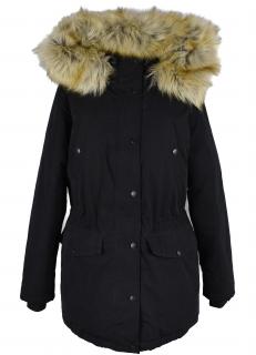 Dámská černá zimní parka s kapucí Fishbone sister S, M, L