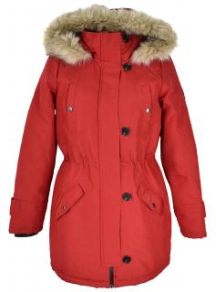 Dámská červená zimní parka s kapucí VERO MODA S, M