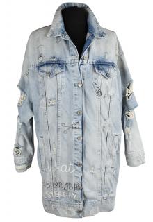 Dámská dlouhá džínová oversize bunda ZARA S/M