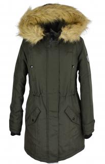 Dámská khaki zelená zimní parka s kapucí Vero Moda S