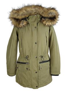 Dámská khaki zimní parka s kapucí Fisherfield S