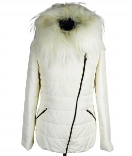 Dámská krémová zimní bunda na zip křivák ORSAY M*