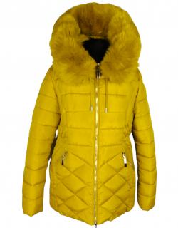 Dámská prošívaná žlutá zimní bunda CAROFF  M*
