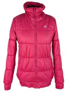 Dámská růžová prošívaná bunda na zip ADIDAS S