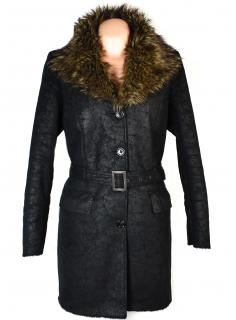 Dámský černý kabát s kožíškem F&F 44