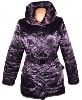 Dámský fialový šusťákový kabát s páskem David Barry L