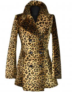Dámský kabát s leopardím vzorem Be Beau S