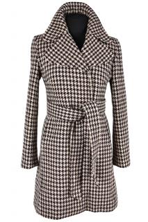 Dámský kabát s páskem Miss Selfridge - kohoutí stopa 10/38
