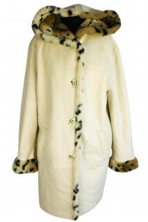 Dámský krémový zimní kabát s kapucí L*