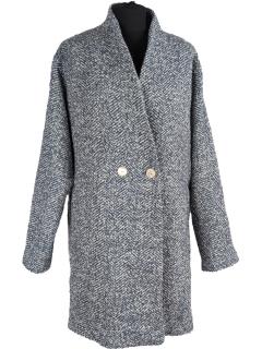 Dámský modrobílý oversize kabát Mango S