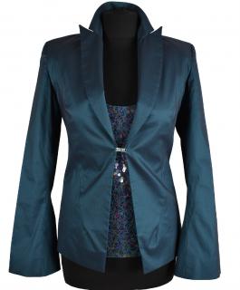 Dámský modrý elegantní komplet - sako s topem S