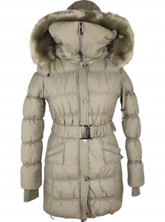 Dámský prošívaný zimní kabát s páskem a kapucí Go Start S