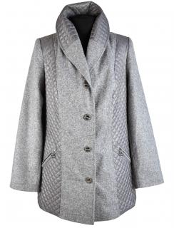 Dámský šedý přechodný kabát s prošíváním Sisi L
