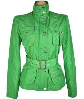 Dámský zelený kabátek s páskem ZARA M/L