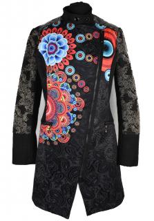 Extravagantní dámský kabát s ornamenty 101 Idees L/XL