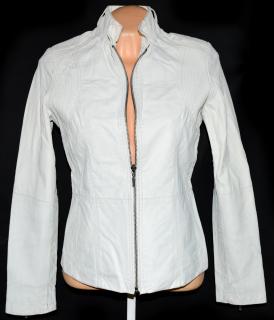 KOŽENÁ dámská bílá bunda na zip Kalypso 36