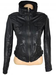 KOŽENÁ dámská černá bunda na zip Bershka XS/S