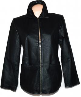 KOŽENÁ dámská černá bunda na zip XL