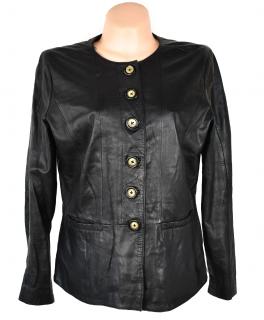 KOŽENÁ dámská černá měkká bunda MANGO XL