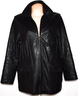KOŽENÁ dámská černá měkká bunda na zip JOY XL