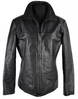 KOŽENÁ dámská černá měkká bunda na zip Kara XL