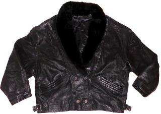 KOŽENÁ dámská černá měkká bunda s kožíškem XXXL