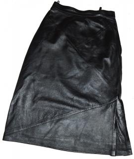 KOŽENÁ dámská černá měkká sukně 38