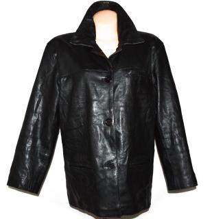 KOŽENÁ dámská černá měkká zateplená bunda Berta 42