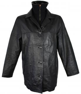 KOŽENÁ dámská černá měkká zateplená bunda s odnimatelným stojáčkem JOY L/XL