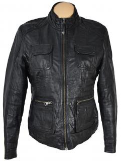 KOŽENÁ dámská černá zateplená bunda na zip Tom Tailor XL