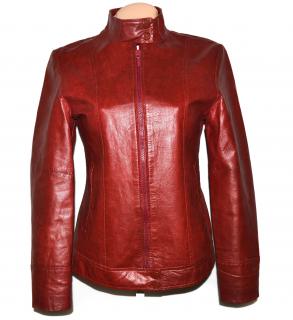 KOŽENÁ dámská červená bunda na zip C&A - Canda 10/36