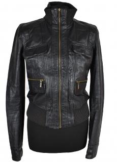 KOŽENÁ dámská hnědá měkká bunda na zip ZARA S/M