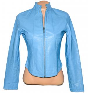 KOŽENÁ dámská modrá bunda na zip TERRANOVA M