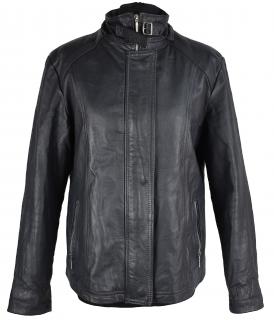 KOŽENÁ dámská šedá bunda na zip XL