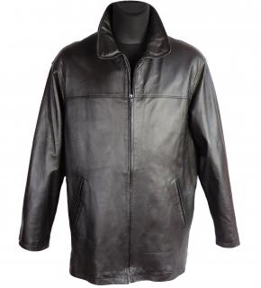 Kožená pánká měkká černá bunda na zip CERO L*