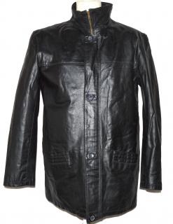 KOŽENÁ pánská černá bunda na zip a knoflíky Milan Leather L