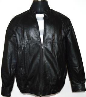 KOŽENÁ pánská černá bunda na zip Classic man M