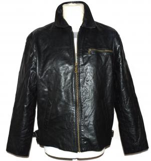 KOŽENÁ pánská černá bunda na zip Genuine Leather L