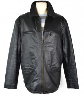 KOŽENÁ pánská černá bunda na zip Kenvelo L/XL