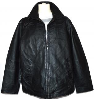 KOŽENÁ pánská černá bunda na zip XL