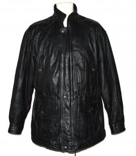 KOŽENÁ pánská černá měkká bunda na zip a cvoky St. Bernard XL