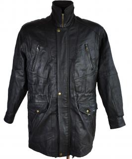 KOŽENÁ pánská černá měkká bunda na zip CERO 54