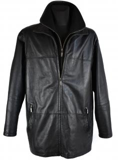 KOŽENÁ pánská černá měkká bunda na zip Different XL
