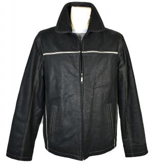 KOŽENÁ pánská černá měkká bunda na zip KARA 48
