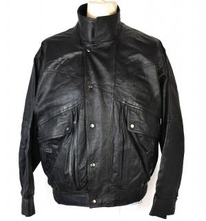 KOŽENÁ pánská černá měkká bunda na zip M/L