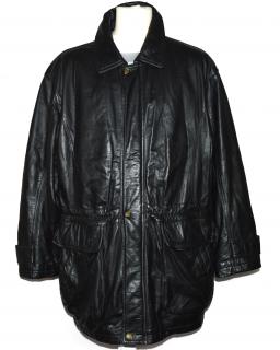 KOŽENÁ pánská černá měkká bunda na zip PRINCE XL/XXL