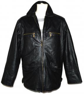 KOŽENÁ pánská černá měkká bunda na zip Roy/Rene L